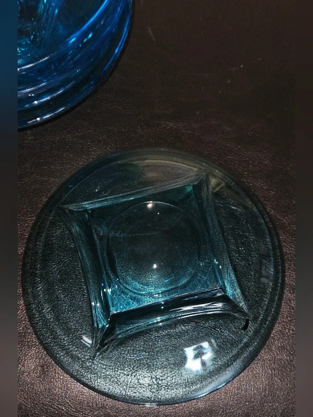 Set of 5 Vintage Hazel Atlas Capri Swirl Colony Blue Glass Round Candy Dish